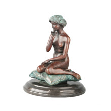 Женская Коллекция искусства бронзовая скульптура девушки резьба Латунь статуя ТПЭ-686